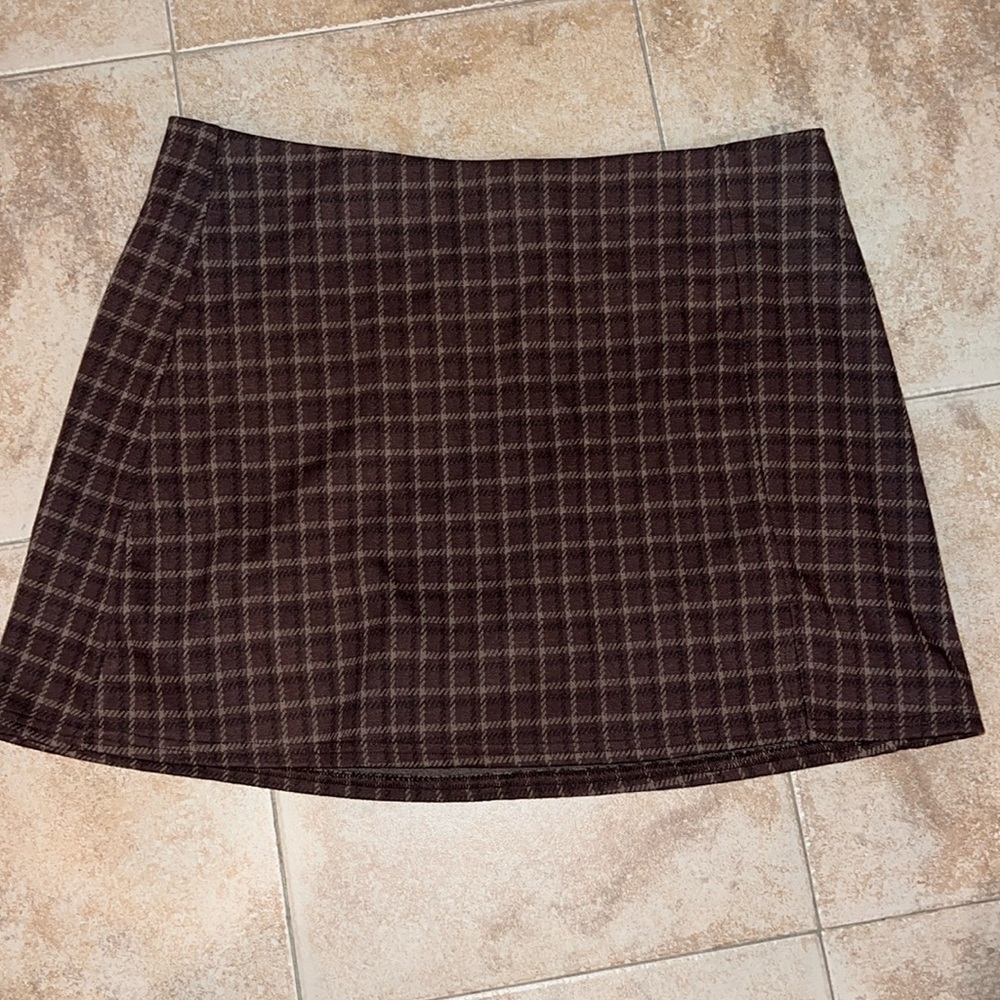AE It Knit Plaid Skort